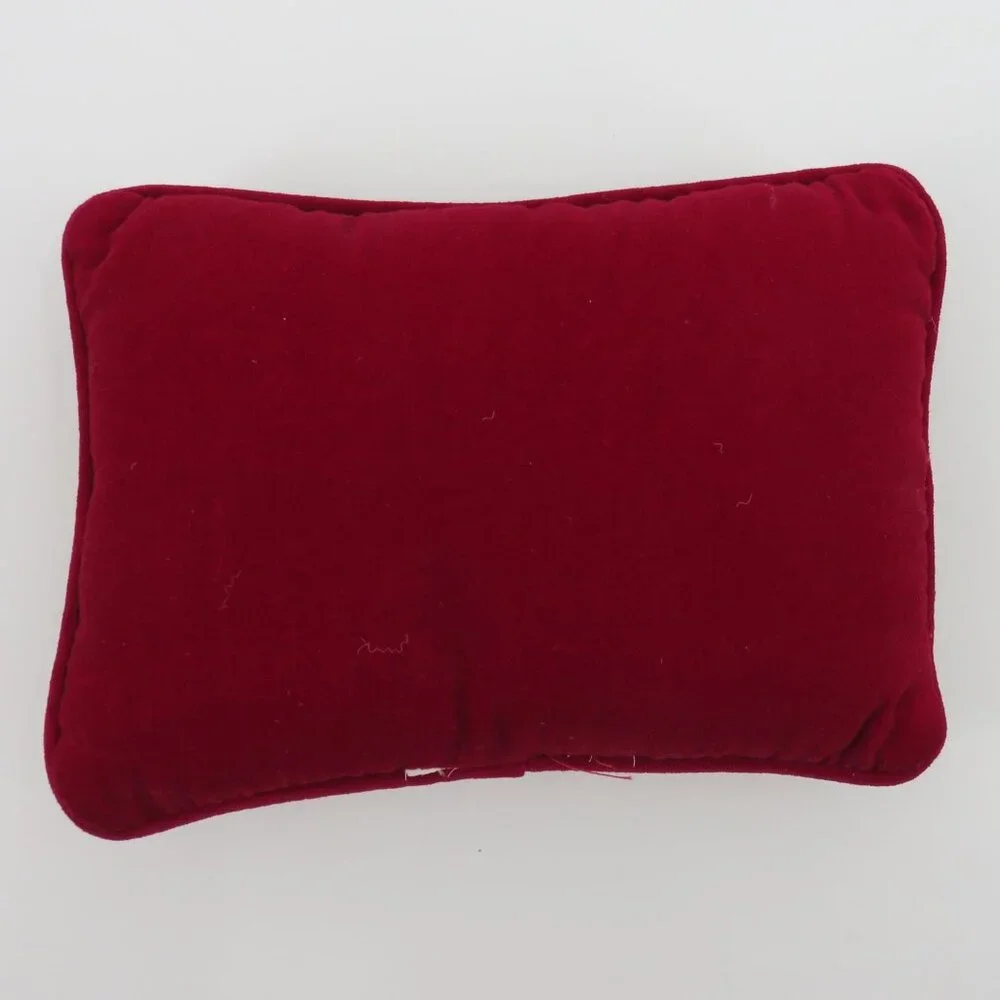 Ho Ho Ho Wool Needlepoint Christmas Candy Red Velvet Holiday Throw Accent Pillow